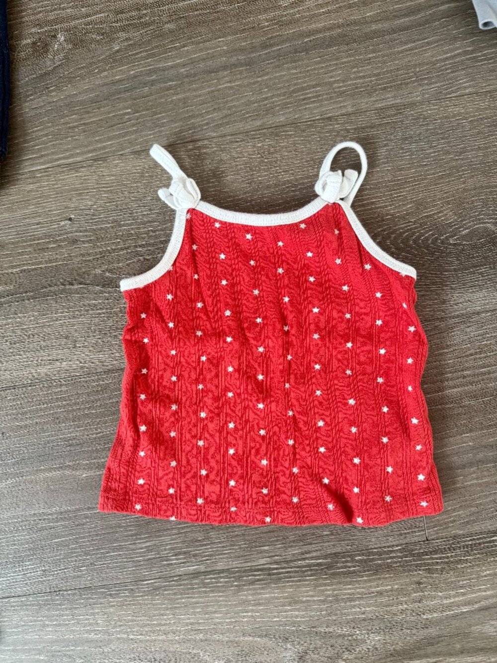 Baby Gap Red Star Print Tie-Strap Tank Top Size 5 (Runs Small, Fits 3-4)